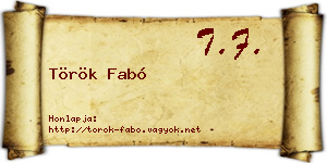 Török Fabó névjegykártya